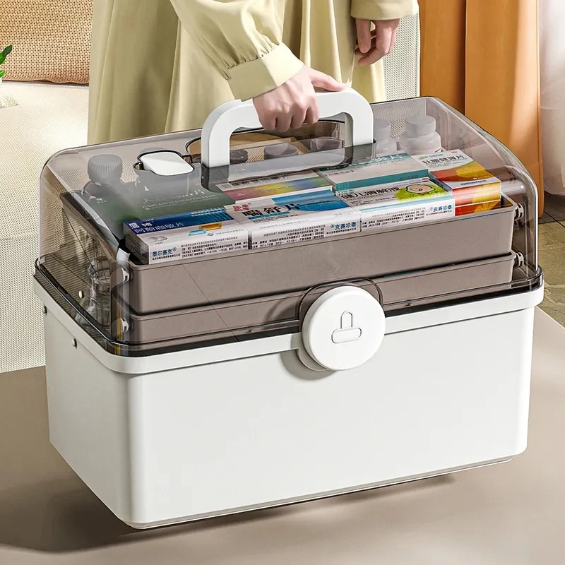 3 Layers Large Capacity Family Medicine Organizer First Aid Kit Portable Pill's Storage Boxes Emergency Pharmacy Super Container