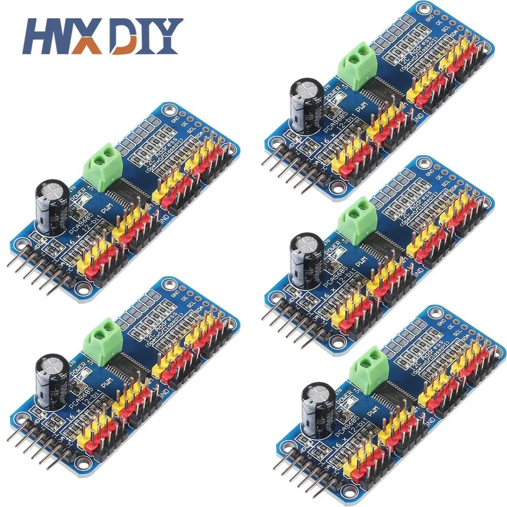 

16-канальный 12-битный PWM-серводвигатель PCA9685, модуль I2C для робота, 1-5 шт.