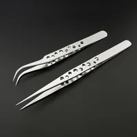 Electronics Industrial Tweezers Precision Anti-static Curved Straight Tip Stainless Forceps Phone Repair Hand Tool sets 1