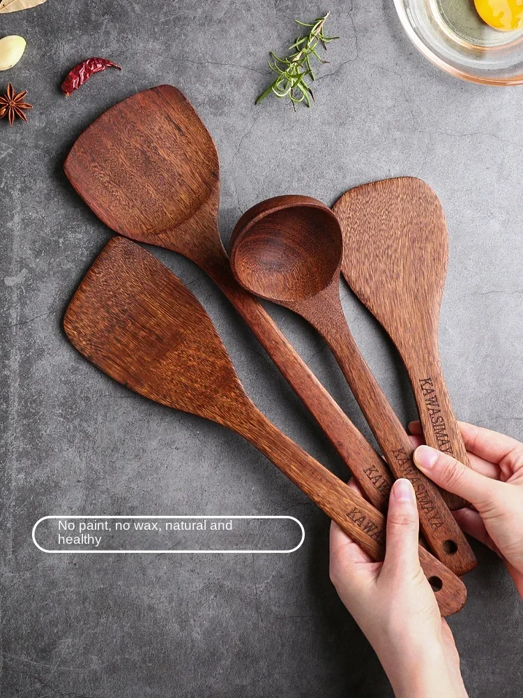 Chicken Fin Wood Spatula Non-stick High Temperature Resistant Soup Rice Spoon Kitchen Utensils