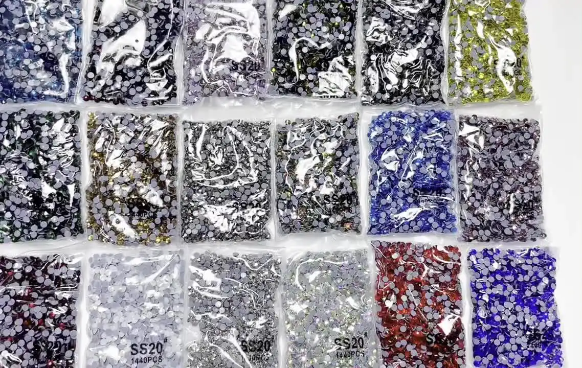 BEADSLAND Hotfix Strass, 1440pcs Dos Plat Cristal Strass Artisanat vêtements Bricolage décoration, Saphir, SS12, 3.0-3.2 mm