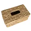 Rattan Tissue Box Holder Water Hyacinth Handwoven Straw Basket Natural Wicker Napkin Dispenser Square Organizer Rustic Decor 3