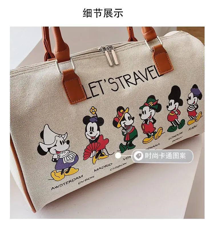 2023New Disney Mickey Fashion Suitcase Travel Tote Bag Men's and Women's  Luggage Bag Large Capacity One-shoulder MessengerPU Bag - AliExpress