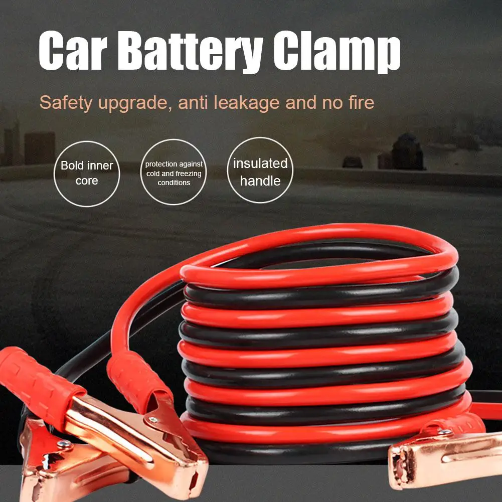 1.8m 500A Car Battery Jump Cable Booster Cable Line Emergency Jump Starter Leads Van SUV Double-ended Clamps Clips