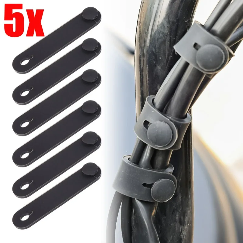 Motorcycle Rubber Frame Securing Cable Wiring Harness Power Cord Tie Clutch Line Brake Cable Ties Elastic Fix Stripe Accessories