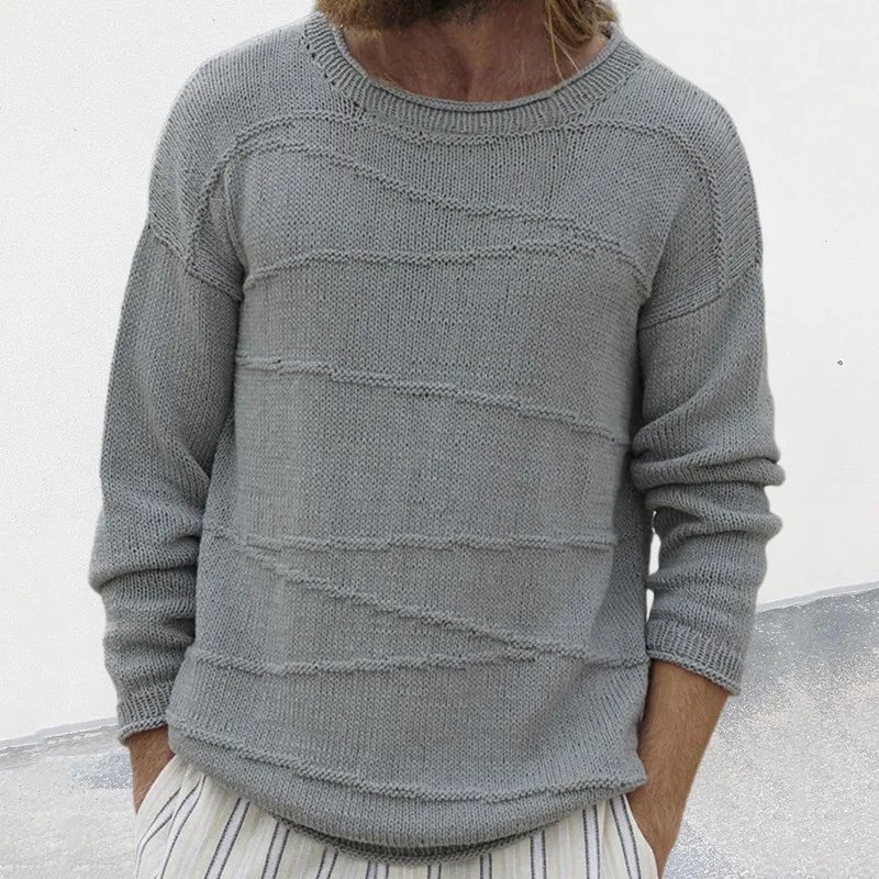 Men's Knitwear 2023 Autumn And Winter New Crew-Neck Knitwear Slim-Fit Pullover Base Sweater