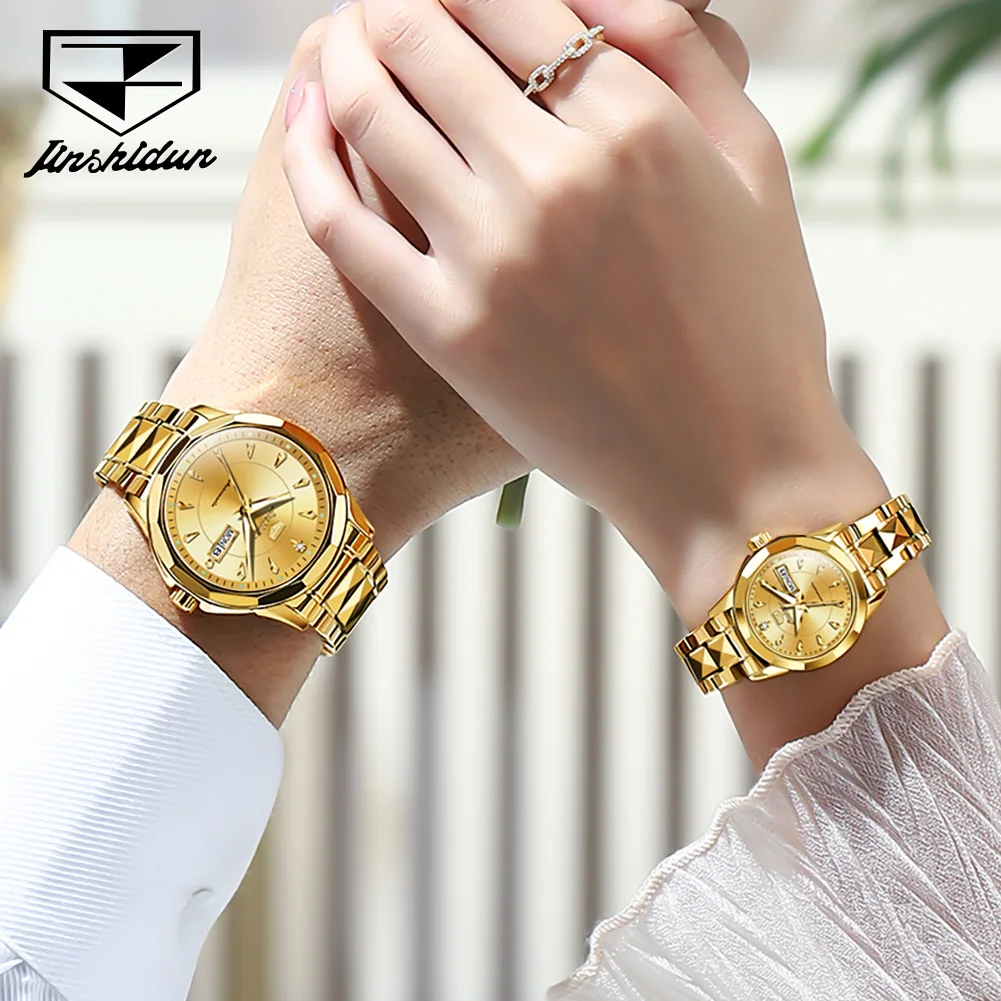 JSDUN 8936 Automatic Watch Luxury Business Mechanical Couple Watches Week Calendar Display Fashion Waterproof Dress Wristwatch