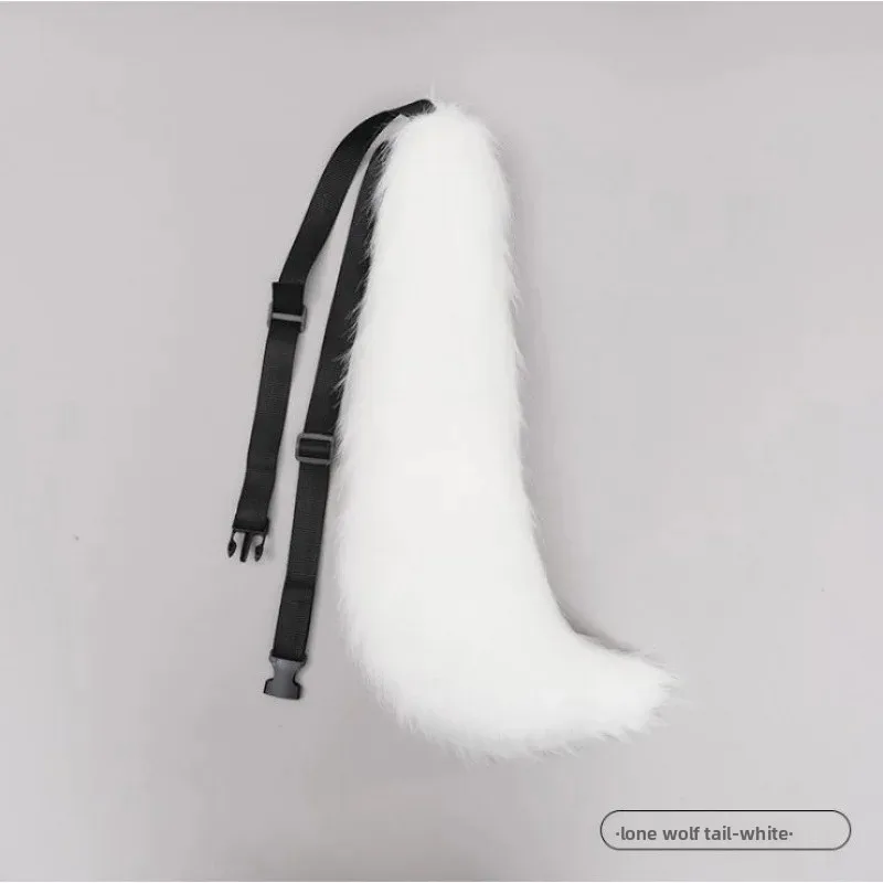 Long velvet Wolf Tail-White