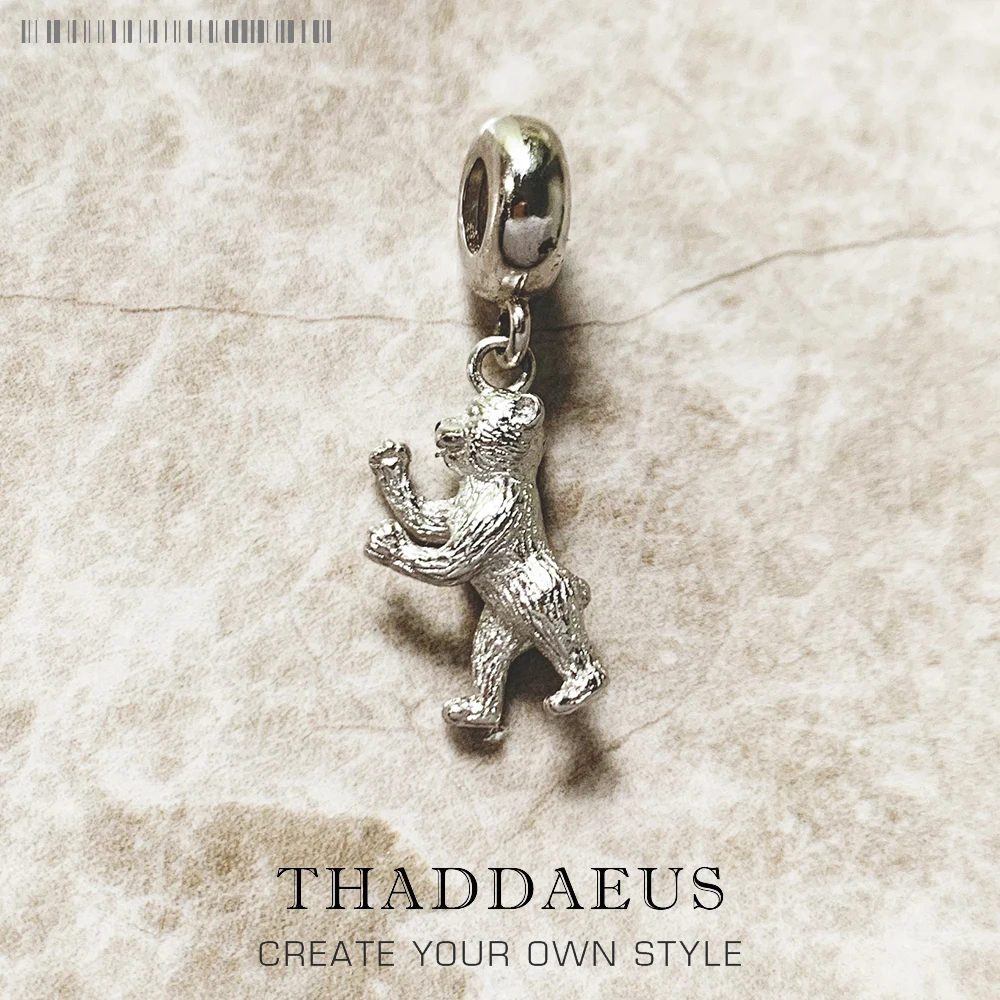 NINGAN Sterling Silver "Fly With Your Dream" Charm - Teddy Bear & Balloon Pendant For European Bracelets