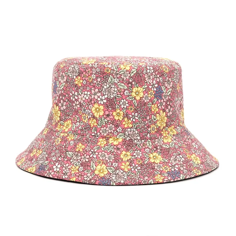 Reversible Bucket Hats Floral Print Sunscreen Men Women Fisherman Cap Cotton Panama Fashion Double Side Anti-sun Sun Hat Outdoor bucket hat