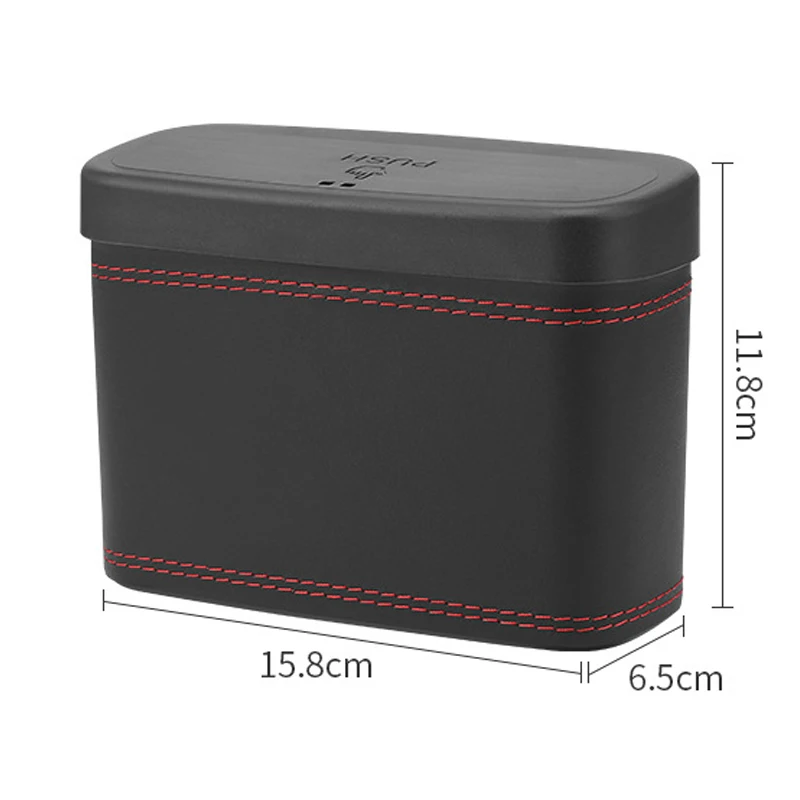 Pressing Type Automatic Lid Opening Car Trash Bin Vehicle Garbage Dust Case Storage Boxes Auto Interior Accessories Trash Can