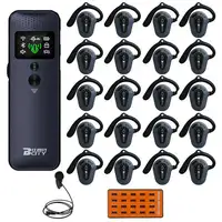 Wireless Tour Guide System 1 Transmitter + 20 Receivers With Charger For Travel Agency Museum Teaching Tour Church