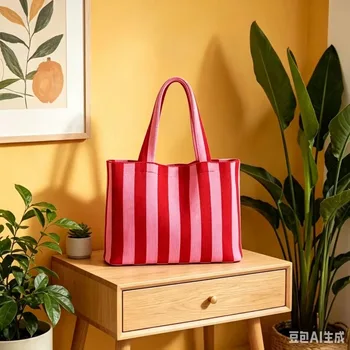 Nuova borsa in maglia stile bohémien 2026 con grande capacità, borsa tote in lana traforata, borsa a tracolla da donna