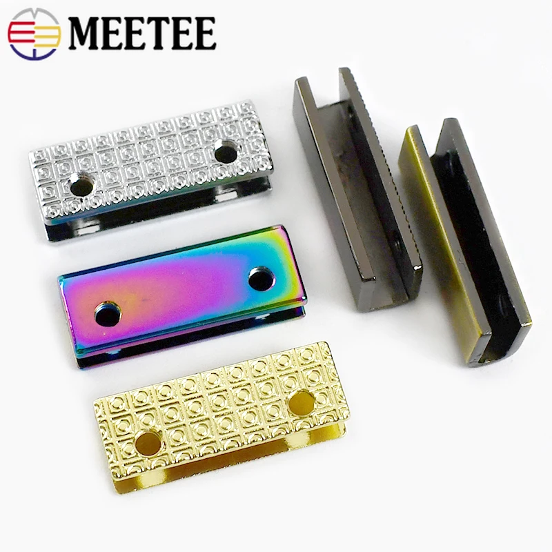 4/10/20Pcs Meetee 25*9mm 금속 테일 클립 버클 (나사 포함) 핸드백 가장자리 보호대 웨빙 스톱 클립 DIY 바느질 액세서리