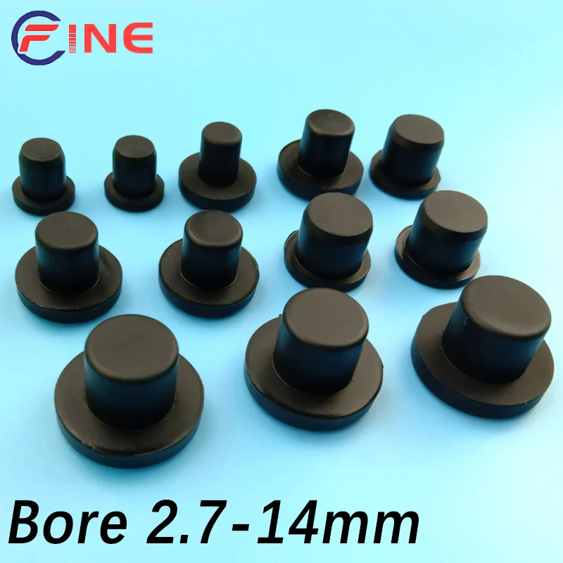 Round Solid Silicone Rubber Seal Hole Plugs Blanking End Caps Solid T Type Seal Stopper cover Bung Dustproof Plug