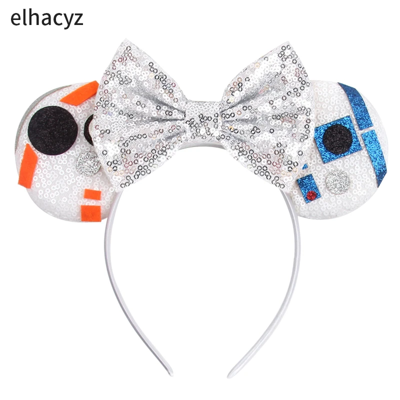 Cerchietto Con Orecchie Da Topo E Fiocco In Paillettes – Fascia Elastica Per Cosplay, Halloween E Feste A Tema