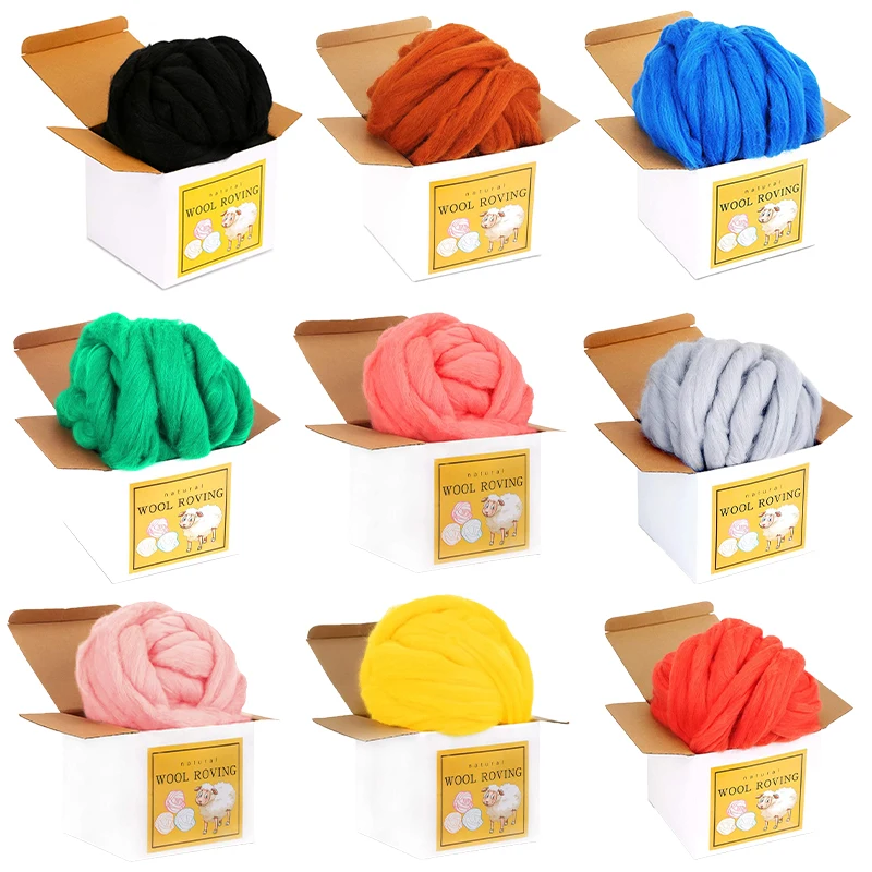 IMZAY 250g Soft Wool Roving Felting Wool Fiber for Needle Felting DIY Wool Felt Materials Felting Beginner Supplies