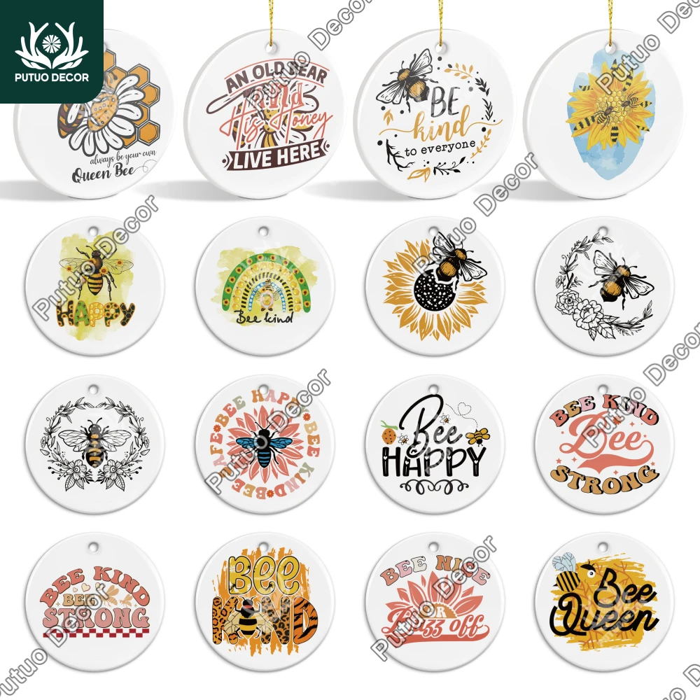 

Putuo Decor Ceramic Honeybee Decor: Charming Accessory for Any Room, 3x3 Inches