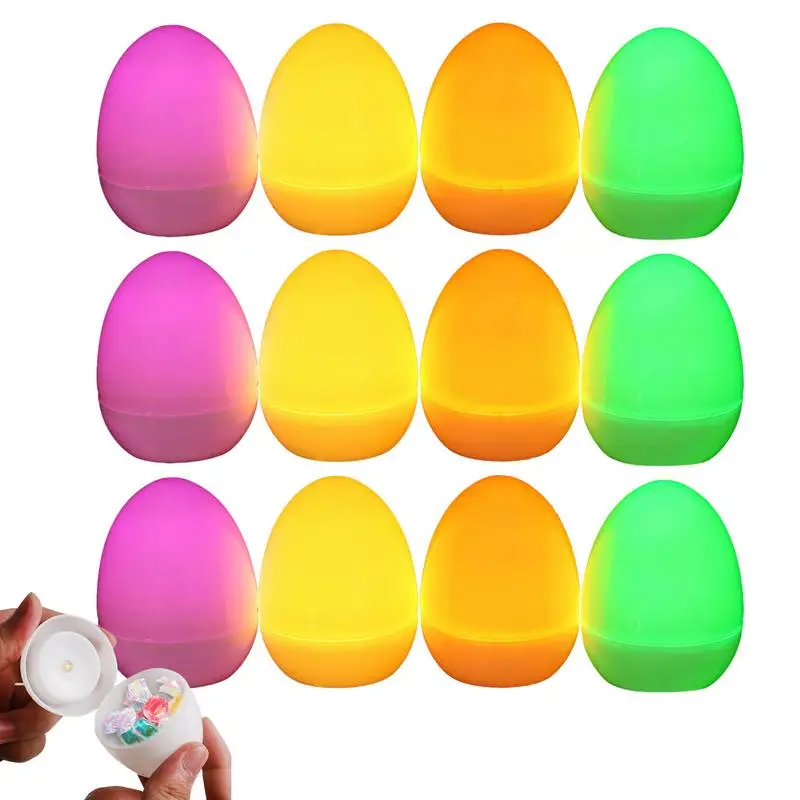 

LED Light Up Easter Eggs 12pcs Lighted Easter Egg Decorations Waterproof Electronic Multicolor Fall-Resistant Eggs For Bedroom