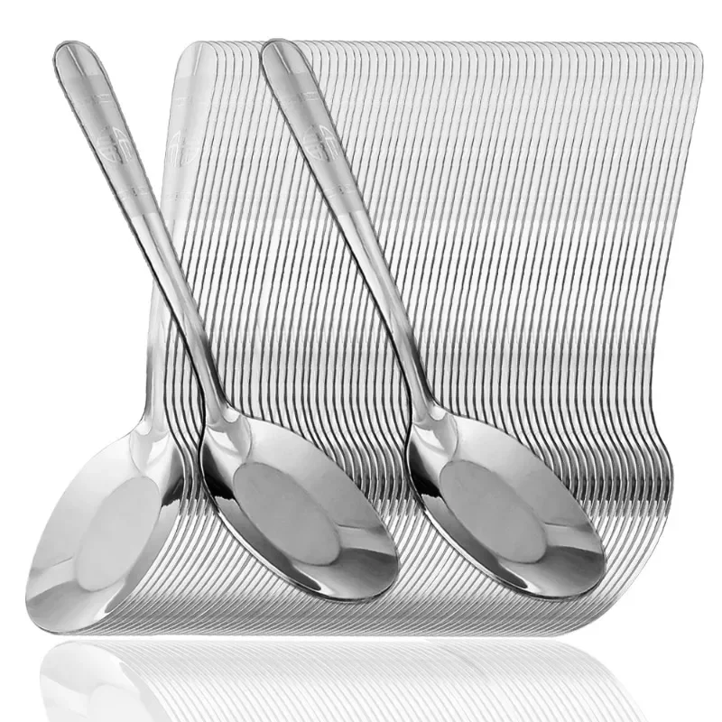Stainless Steel Spoon Long Handle Ice Cream Dessert Scoops Soup Spoons Home Cooking Spoons Kitchen Tableware Utensils