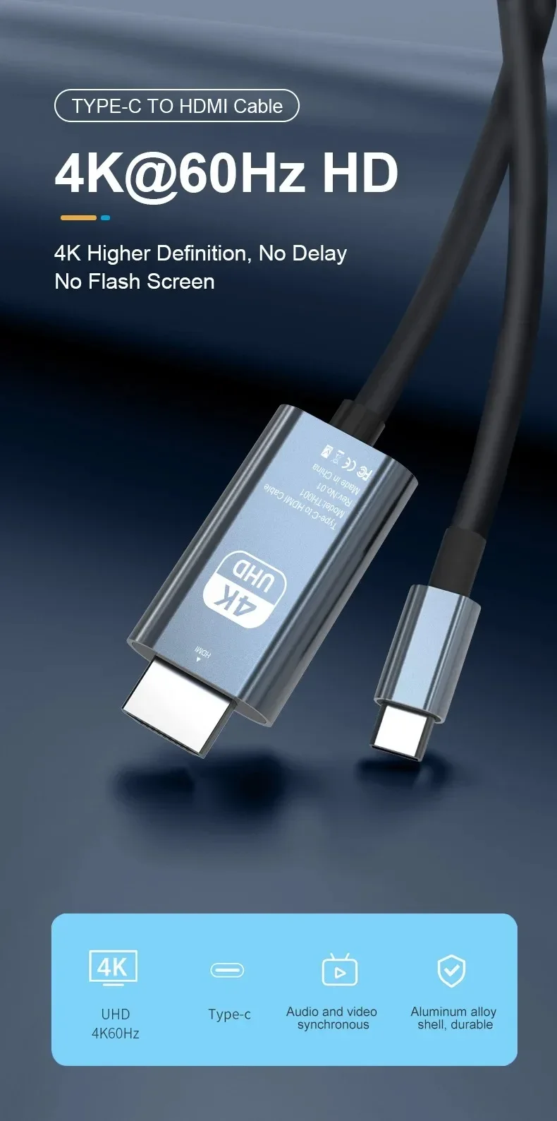 4K 60Hz USB-C to HDMI Converter Cable
