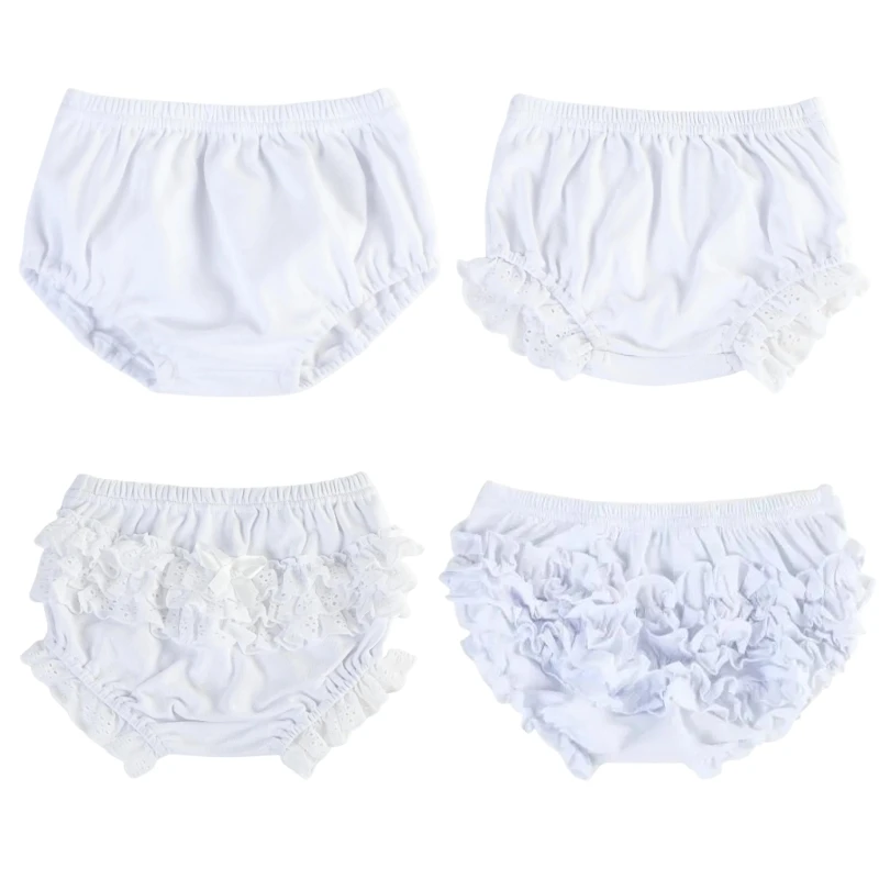 

Underwear Toddler Boy Girl White Bloomers 100% Cotton Soft Lace Ruffle Newborn Diaper Covers Baby Girl Clothes Bloomer Shorts