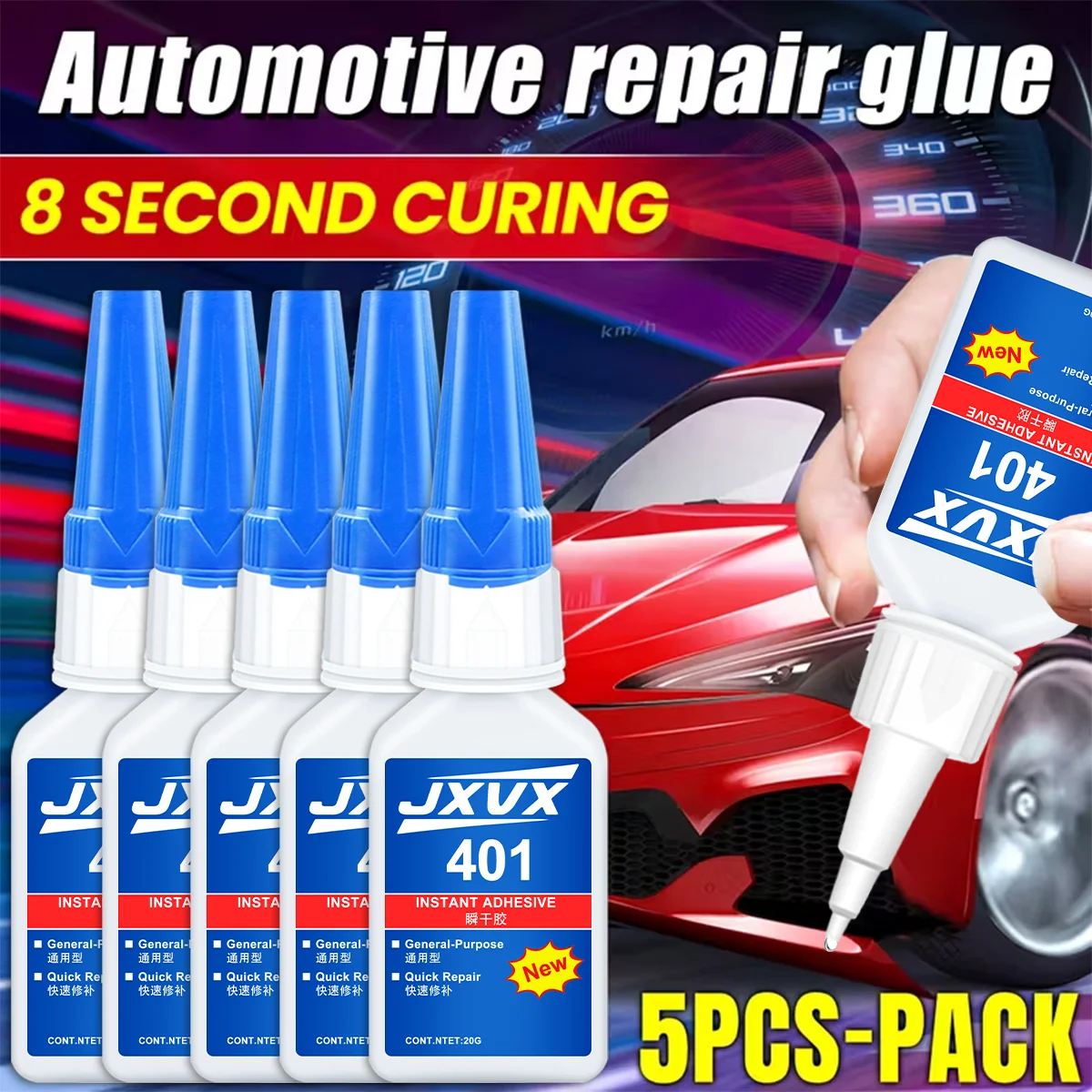 401 Multi-Purpose Super Glue Cyanoacrylate Adhesive 20g Instant Fast Rubber Wood Glass Stronger All Bonding Glue