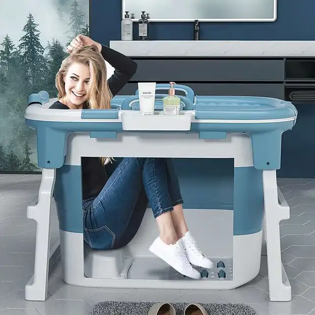 Body ซาวน่าผู้ใหญ่พับอ่างอาบน้ําแบบพกพาสปาเท้า Bidet อ่างอาบน้ําเด็กสระว่ายน้ําสนามเด็กเล่น Banyo ซาวน่าแบบพกพา HY50BT 1
