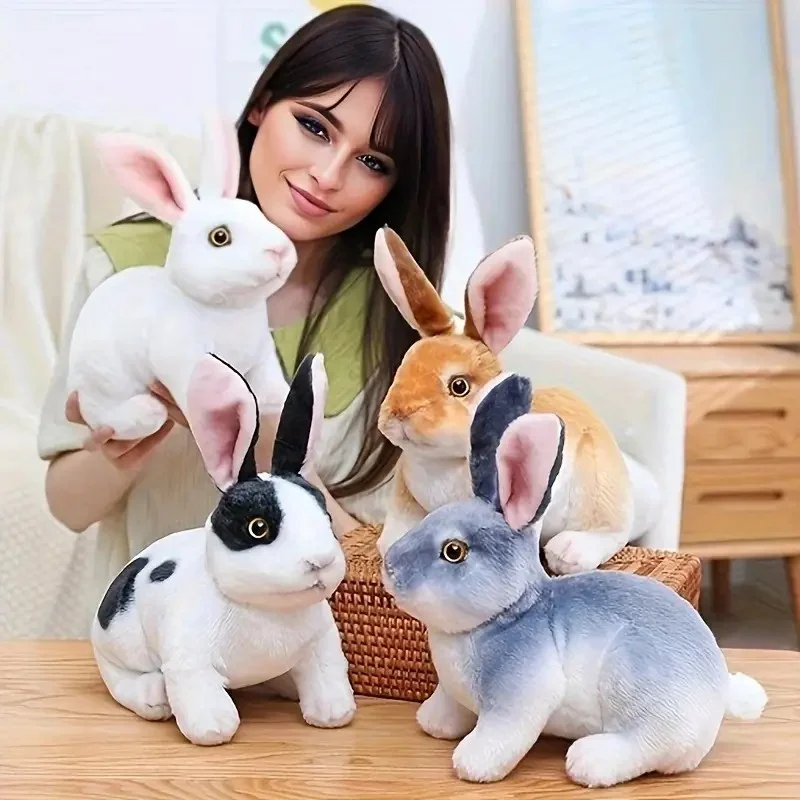 Rabbit Stuffed Animal Plushie, Gifts for Kids, Wildlife Animals Bunny ...