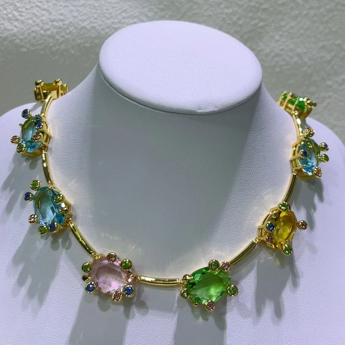2025 New Colored Candy Crystal High Quality Jewelry Sets Adjustable Ring Drawstring Necklace Exquisite Gift for Women 2