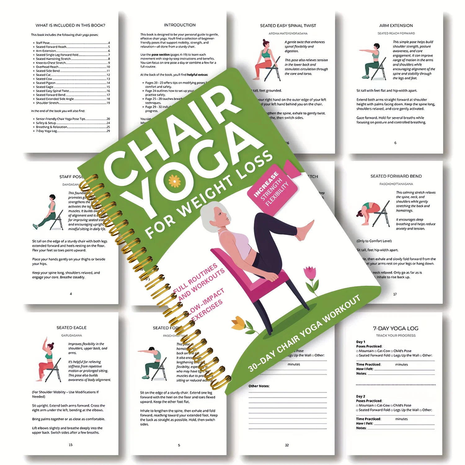 Beginner-Friendly Chair Yoga Guide for Weight Loss, Muscle Strength, and Flexibility for Seniors and Adults