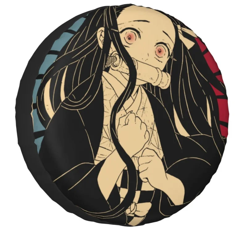 

Demon Slayer Nezuko Kamado Spare Tire Cover for Jeep Mitsubishi Pajero Kimetsu no Yaiba Car Wheel Covers