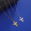 Lucktune collier pharaon égyptien ankh pendentif ankh croce egiziana collier acier inoxydable Ankh croix amulette égyptienne collier en acier inoxydable clé de la vie symbole Crucifix pendentif collier femmes