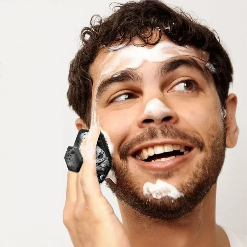 Alwafore Gesichtsreinigungsbürste Scrubber Silikon Miniatur Gesicht Tiefenreinigung Rasur Massage Gesichtspeeling Pinsel Gesichtsreiniger für Männer – Detail 2