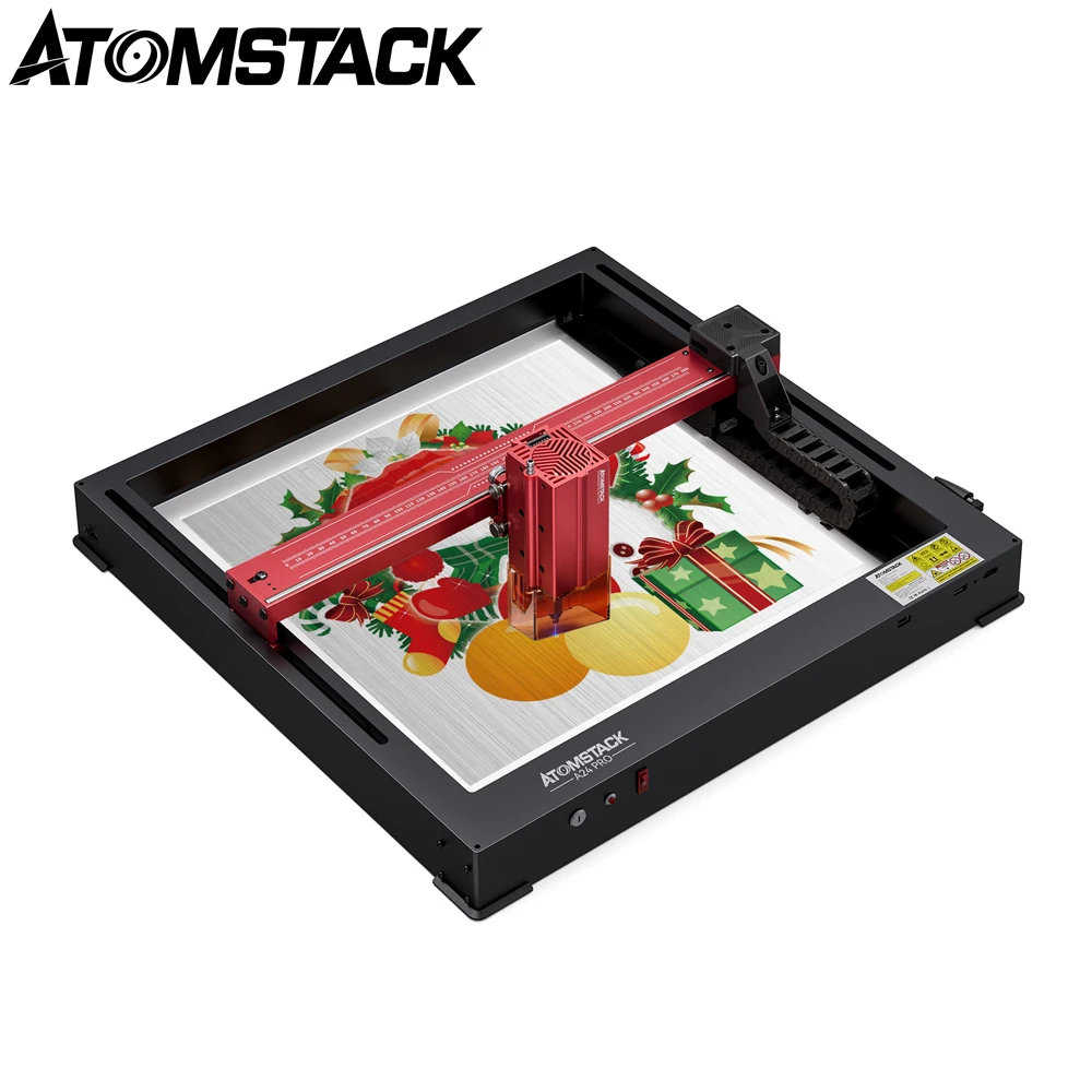 ATOMSTACK A24 PRO 24W Laser Engraving Machine CNC Laser Cutter Engraver Unibody Frame No Assembly Required 370x310mm Working Are