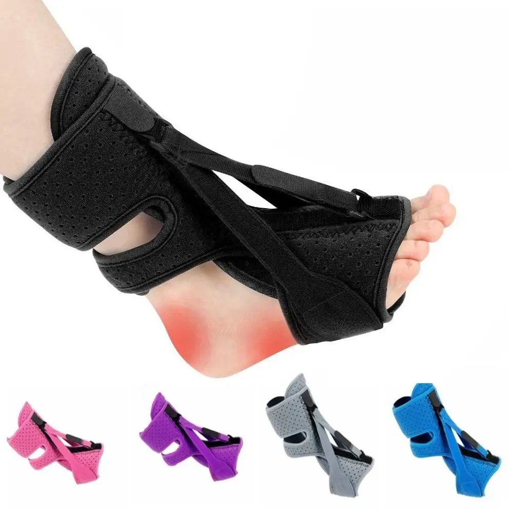 1/2pcs One Size Plantar Fasciitis Night Splint 3 Adjustable Straps Soft Fasciitis Relief Brace Elastic Ankle Support night splint foot drop orthotic brace with adjustable elastic