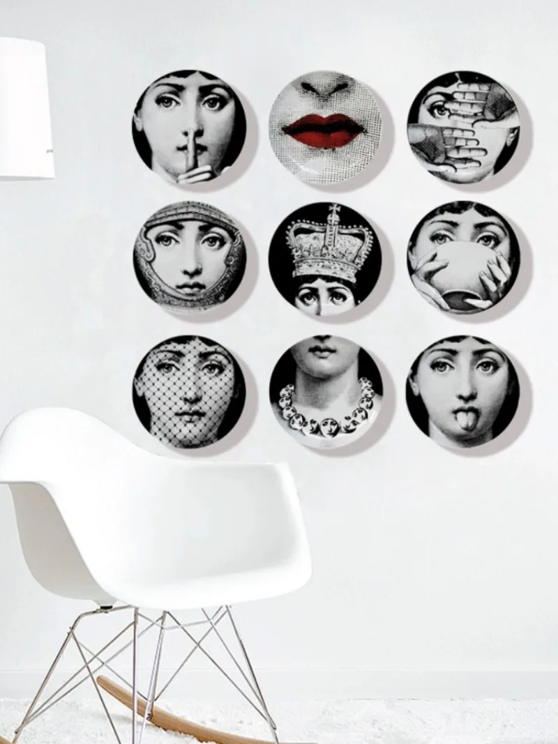 

Face Wall-Plate Ceramic European Wall Decoration Plate Living Room Sample Room Wall Decoration Art Pendant Decoration Vintage