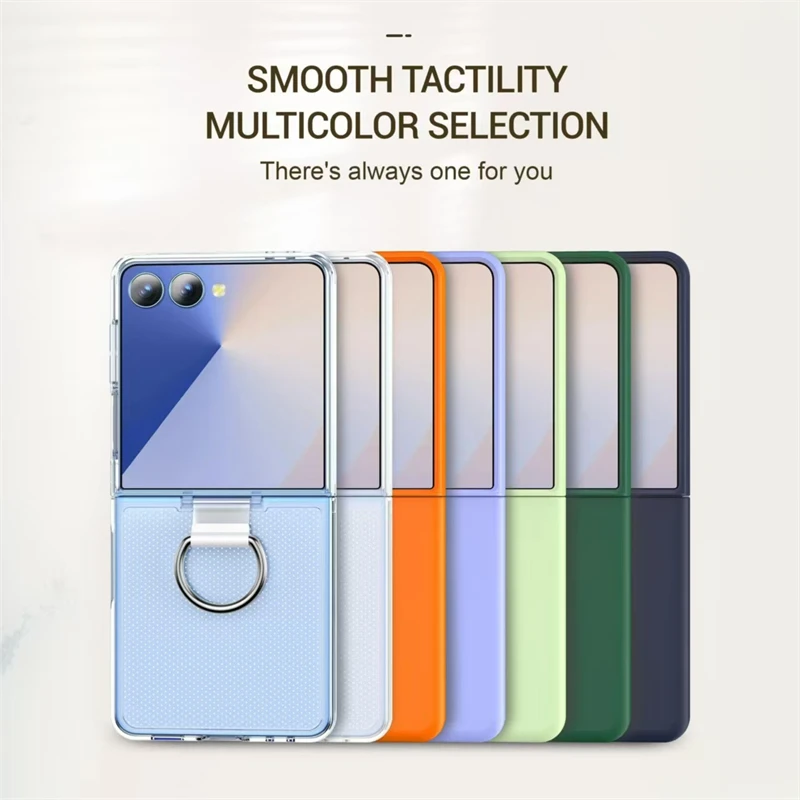 Luxury Matte Grip Ring Case with Finger Buckle - Solid Color Shockproof PC Cover