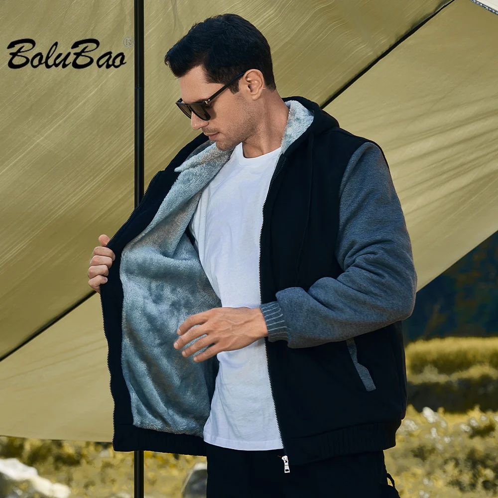 

BOLUBAO 2023 Outdoor Hoodie Sweatshirt For Men With Fleece Double Layer Hoodie High Quality Design Hoodie Sweatshirt For Men