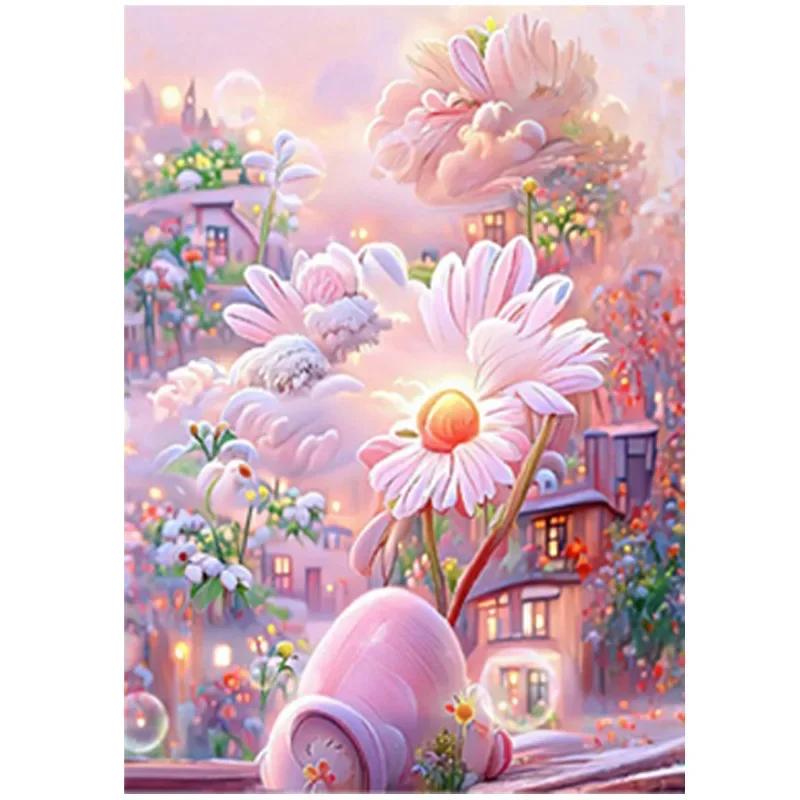 

00530-QB- Diy landscape figures and animals hand-painted digital oil painting set