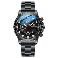Montre samouraï noire étanche pour homme, montre personnalisée, montre portable de luxe, mode d'affaires 5