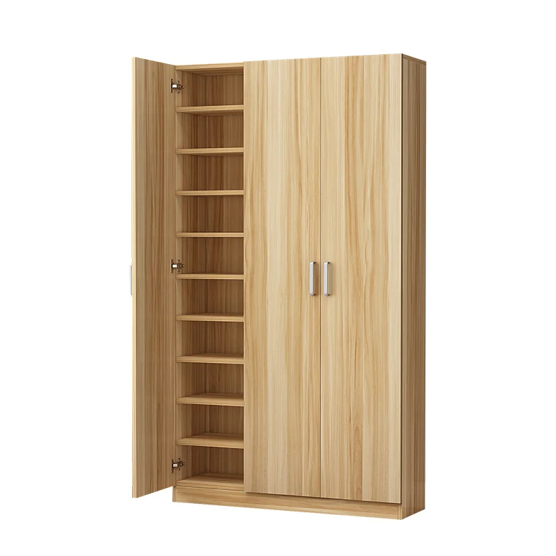 Balcony Shoe Cabinet Home Entrance Large Capacity Solid Wood Shoe Rack Cabinet Storage