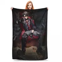 Genshin Impact Wriothesley Risley Blankets Flannel Super Soft Sofa Throw Blankets For Home Bedroom Outdoor Throws Bedspread 1
