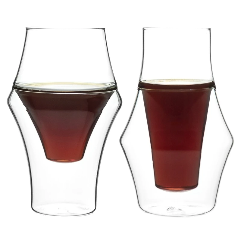 

2Pcs 150Ml Double Glass Espresso Cup Tasting Cup Enhances Sensory Experience And Highlights Different Coffee Flavors