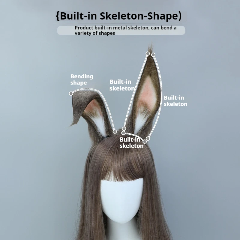 Bunny Ear Headband Cosplay Prop Plush Animal Headdress Adjustable Rabbit-Ear Smooth Anime Expo Hair Accessories Party Hairband hair accessories hair bands hair band cosplay accessories cosplay headpiece