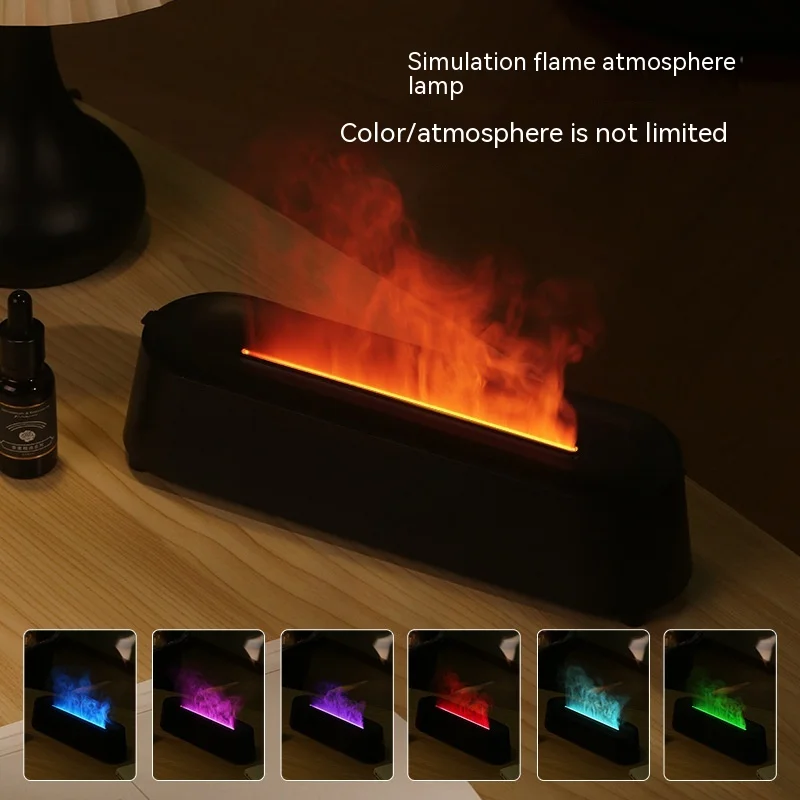 200ml Seven-Color Flame USB Aromatherapy Humidifier with Remote Control Portable Cool Mist Usb Led Change Color Room H2o Air Fir
