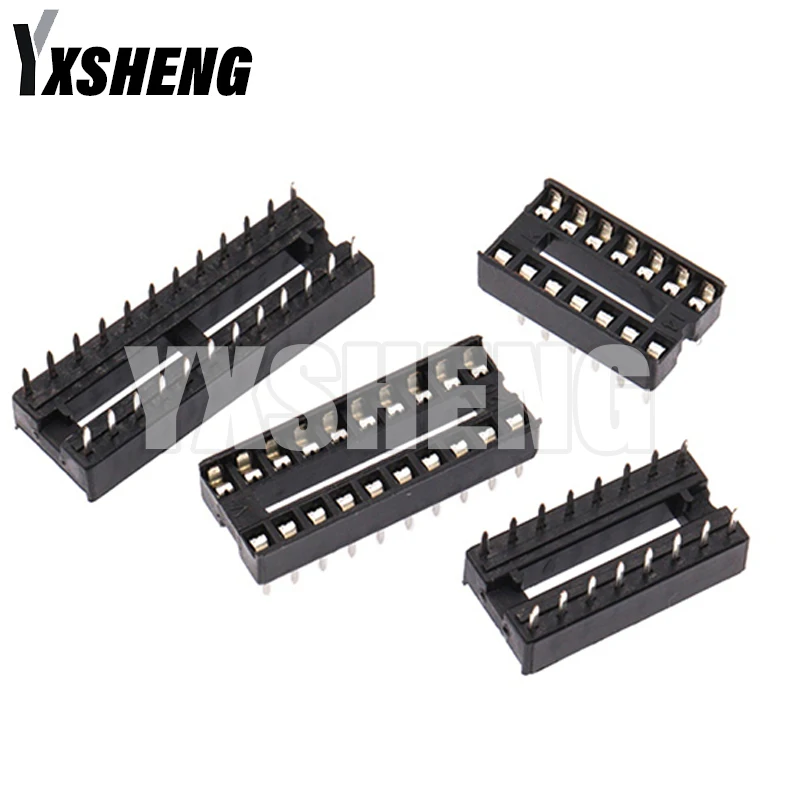 IC Sockets 10PCS 2.54mm Connector 8 14 16 18 20 24 28 40 Pin DIP Socket Chips Base DIP6 DIP8 DIP14 DIP16 DIP18 DIP20 DIP28 DIP40
