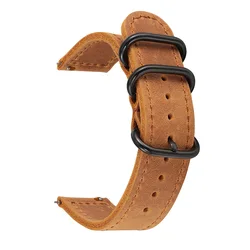 Vintage Crazy Horse Leather Watch Strap - Premium Bracelet - 22mm (03 brown)