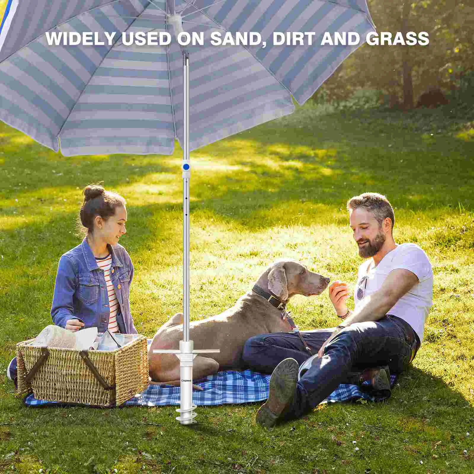 Umbrella base Clispeed 5 Spiral Plastic Beach Umbrella Stand Anchor Sand Holder Wind Resistant Wear Resistant Long Lasting Umbrella Base Stand