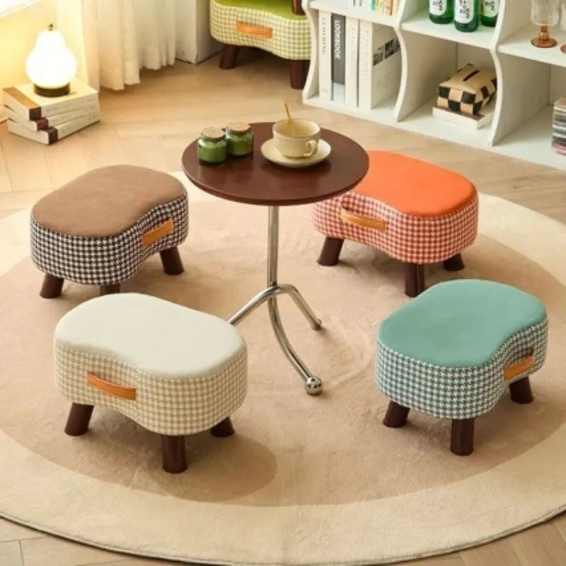 Simple small stool, shoe changing stool, living room sofa, pedal stool, coffee table, small stool, small chair, soft bag, househ